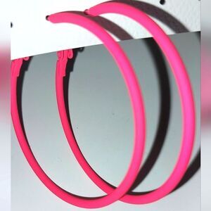 Pink Bold Fashion Hoop Earrings